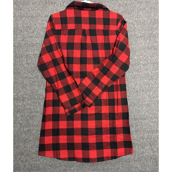 Wondershop Women's Long Sleeve Sleepwear Gown Flannel Red Black Small - Picture 6 of 6